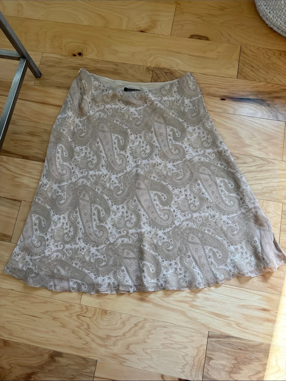Ralph Lauren paisley print a line skirt